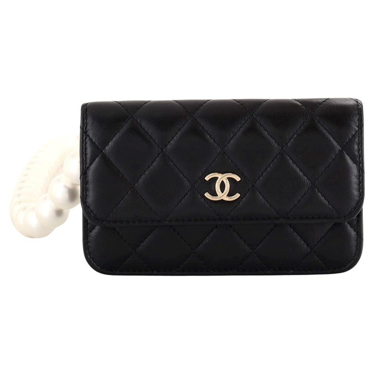 Chanel Pearl Strap CC Wallet on Chain Quilted Calfskin Mini For Sale at  1stDibs