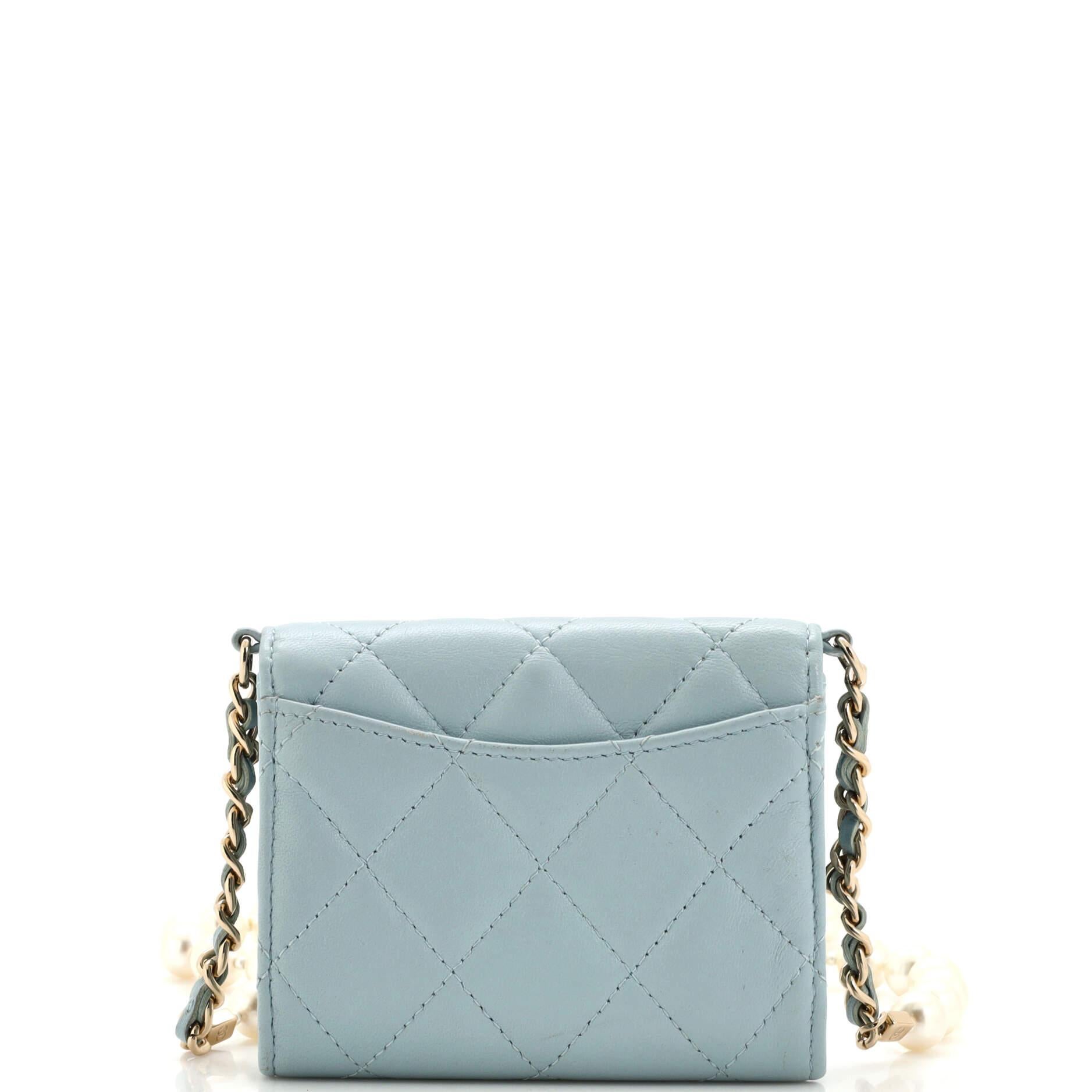 chanel flap card holder with chain