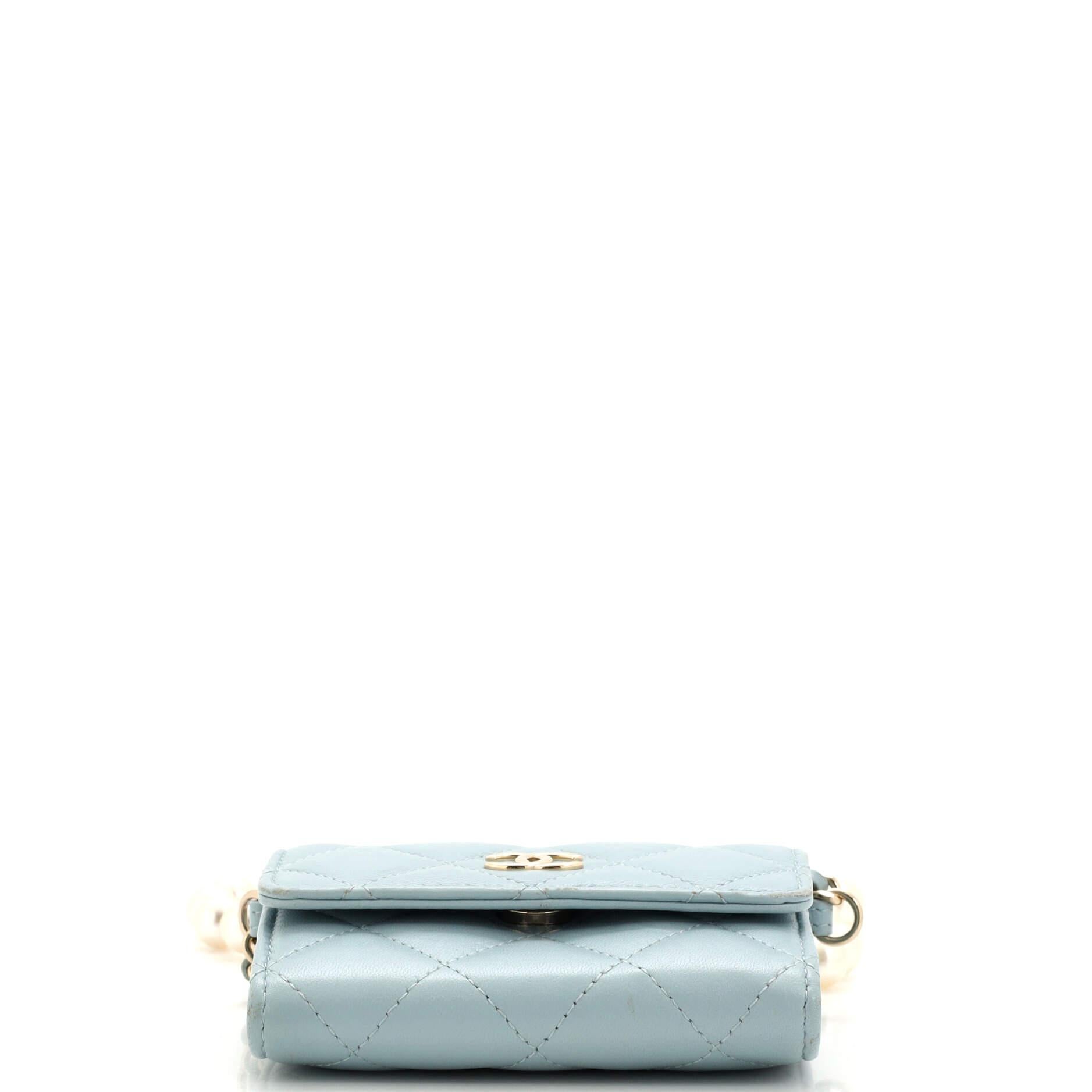 silver chanel card holder