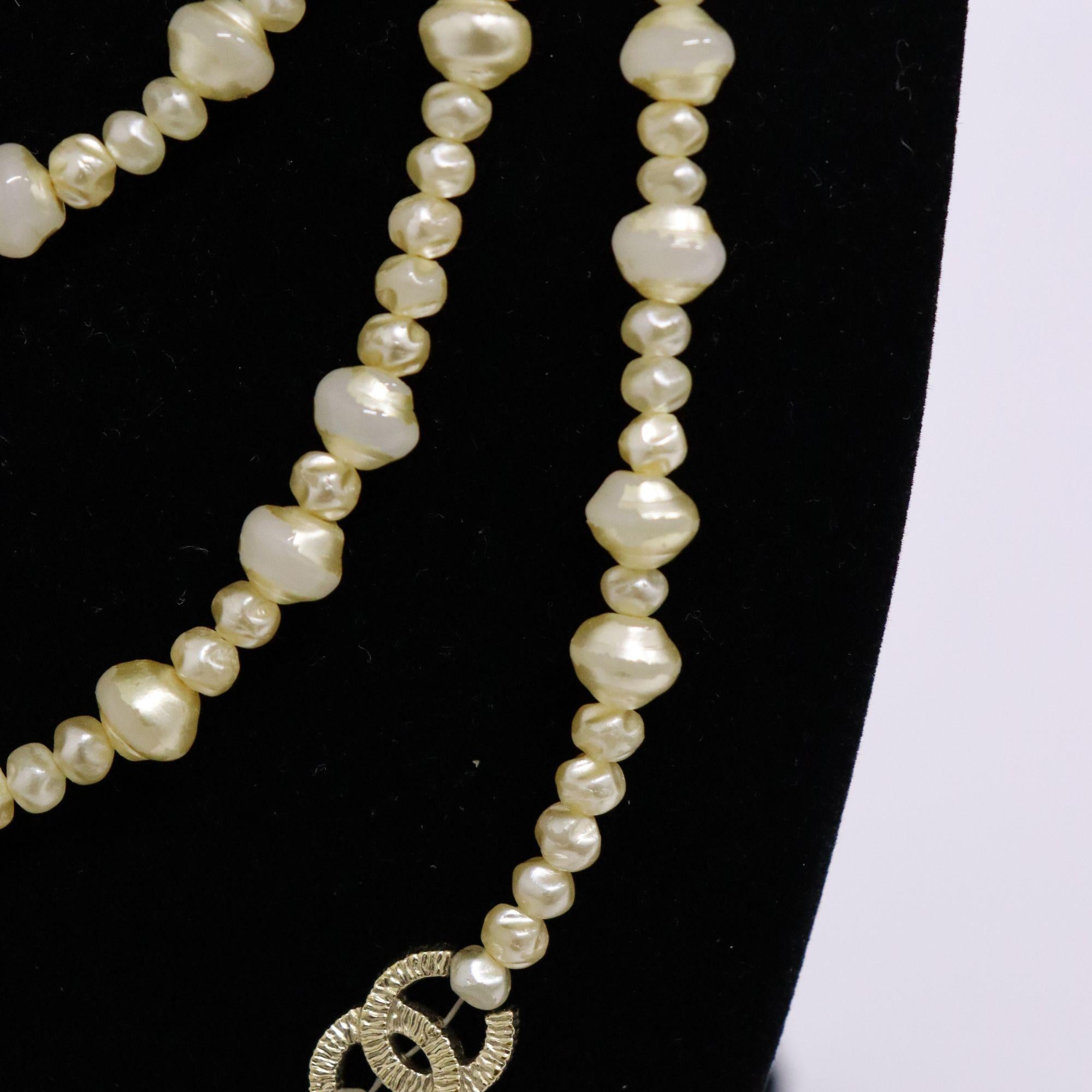 faux chanel long pearl necklace