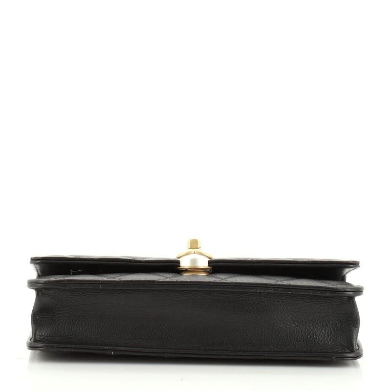 Chanel Pearl Wallet On Chain Quilted Goatskin In Good Condition In NY, NY