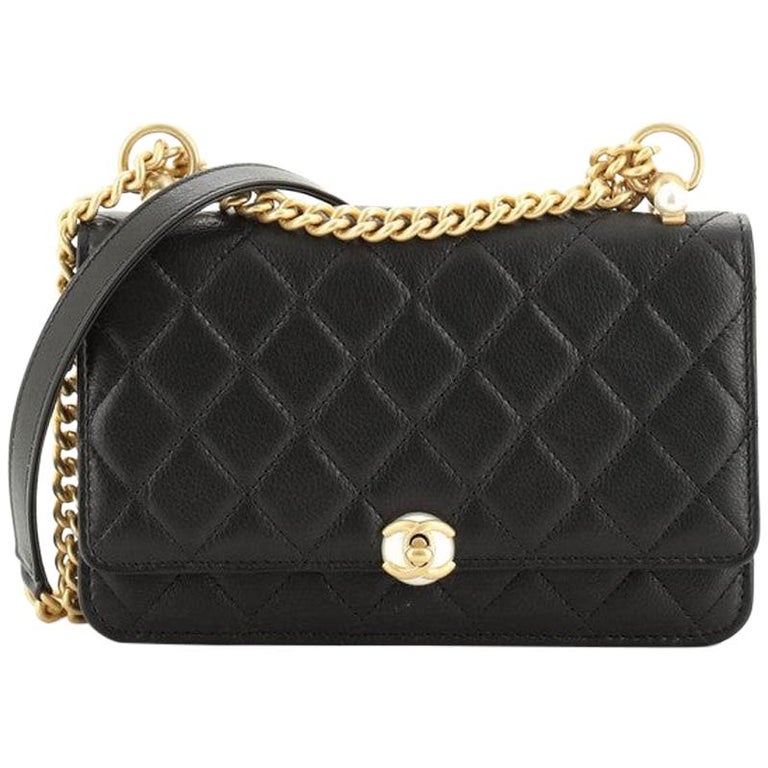 Chanel Pearl Wallet On Chain Quilted Goatskin at 1stDibs