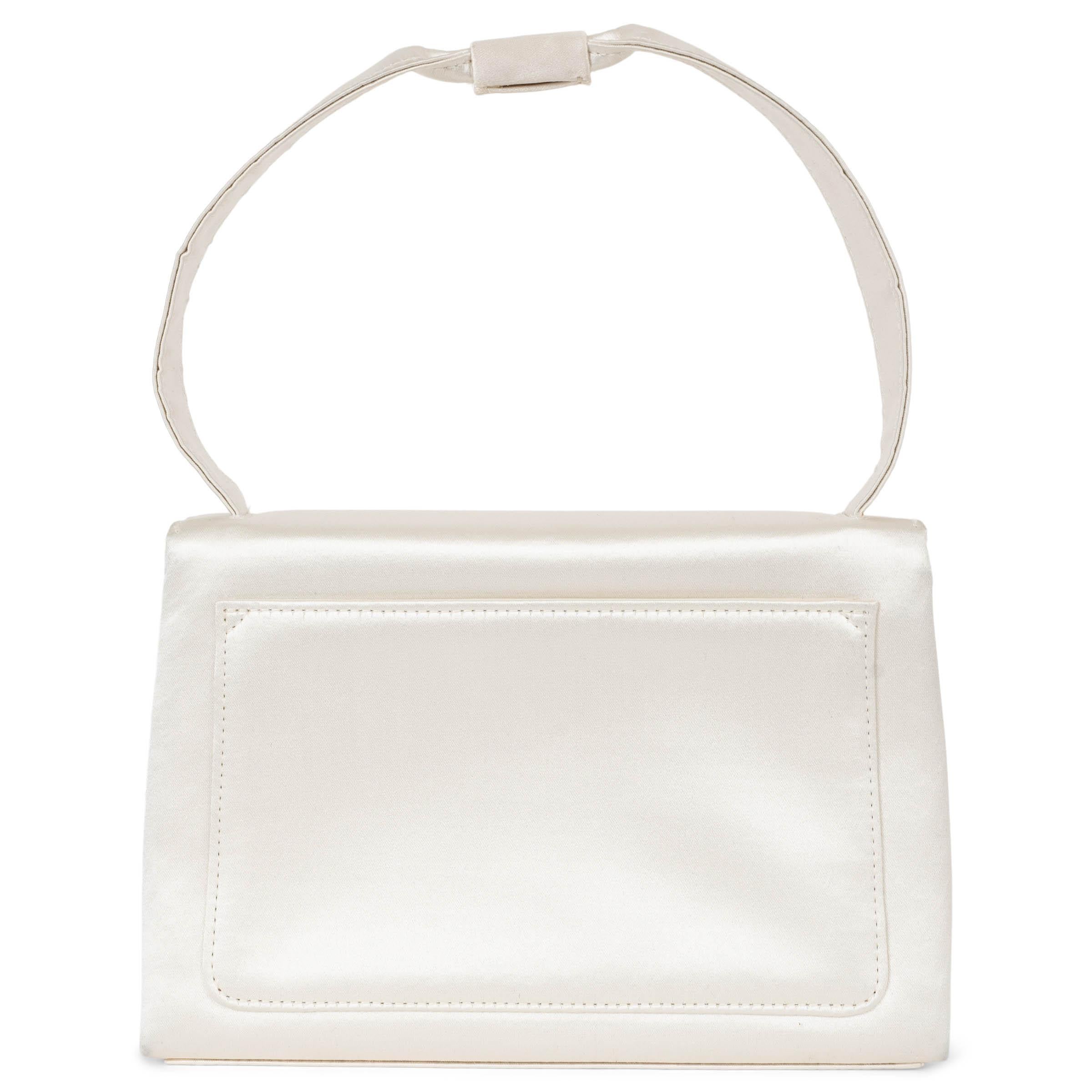CHANEL blanco perla satén 19997-1999 CAMELLIA Bolso de noche Blanco en venta