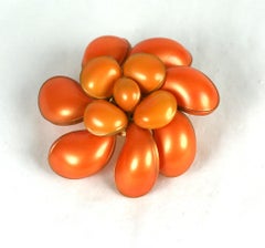 Maison Gripoix for Chanel Pearlized Coral Flower Brooch