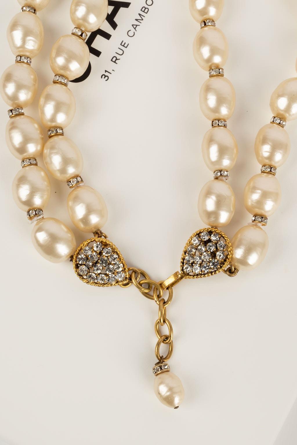 Chanel Pearls and Rhinestones Camellia Necklace 1