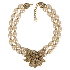 Chanel Pearls and Rhinestones Camellia Necklace