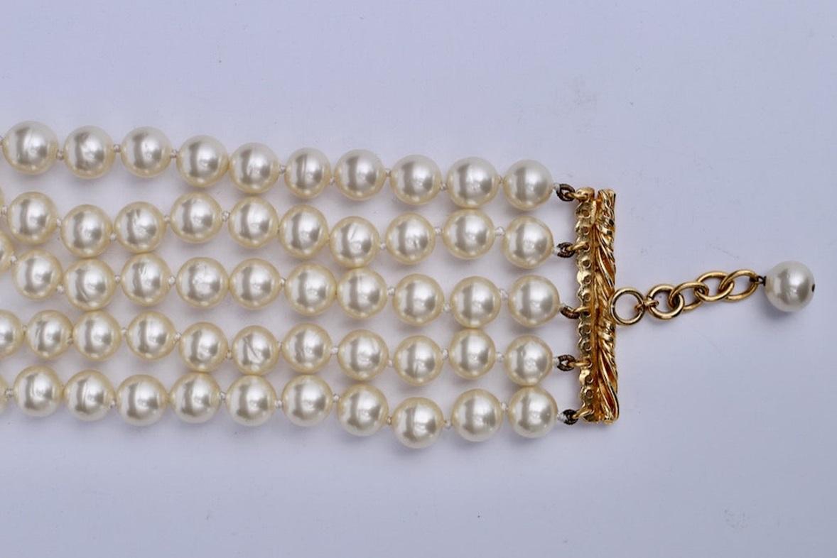 Women's Chanel Pearly Beads Bracelet  For Sale