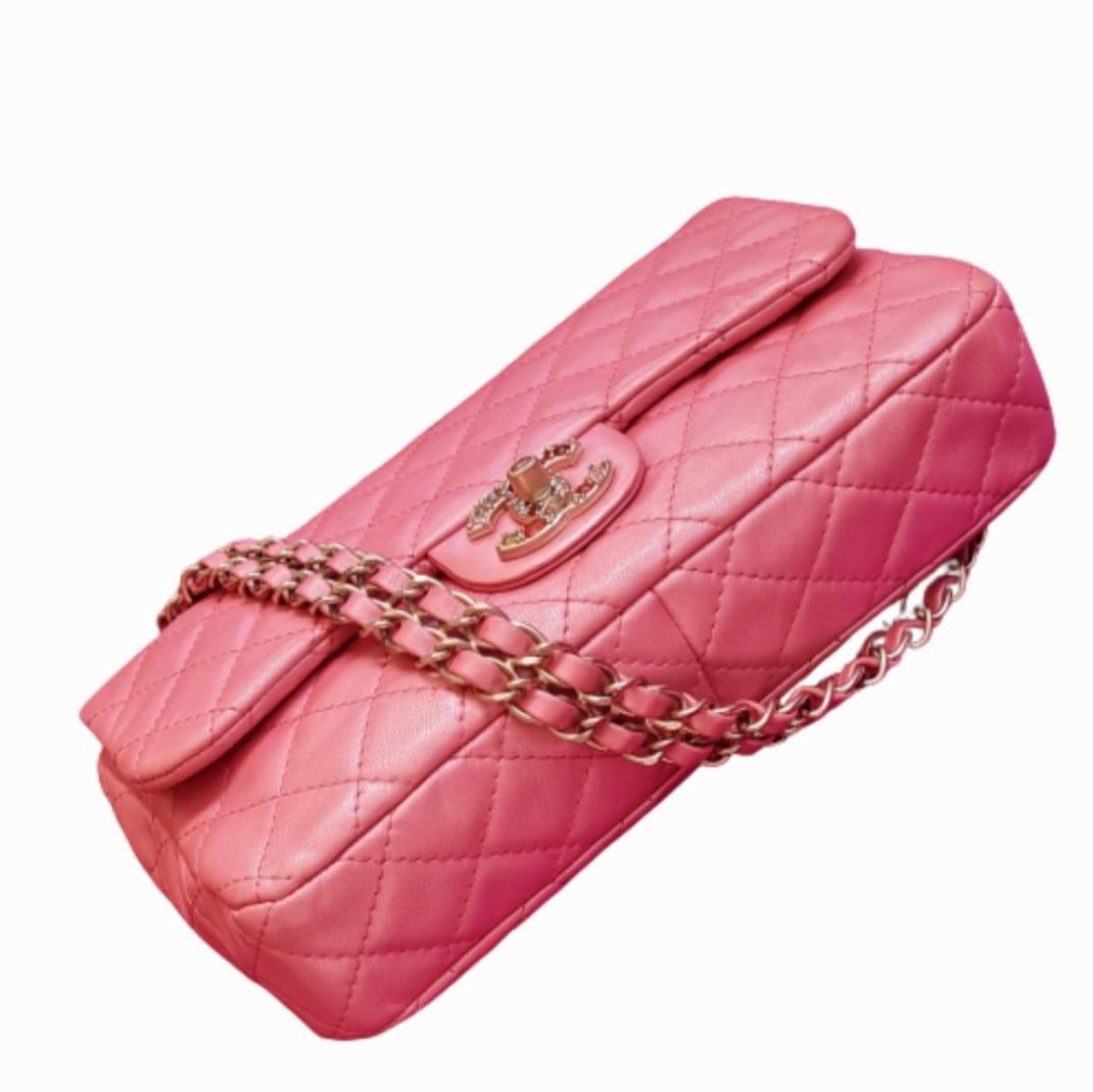 Chanel Pearly Pink Quilted Precious Jewel Medium Flap Bag 1