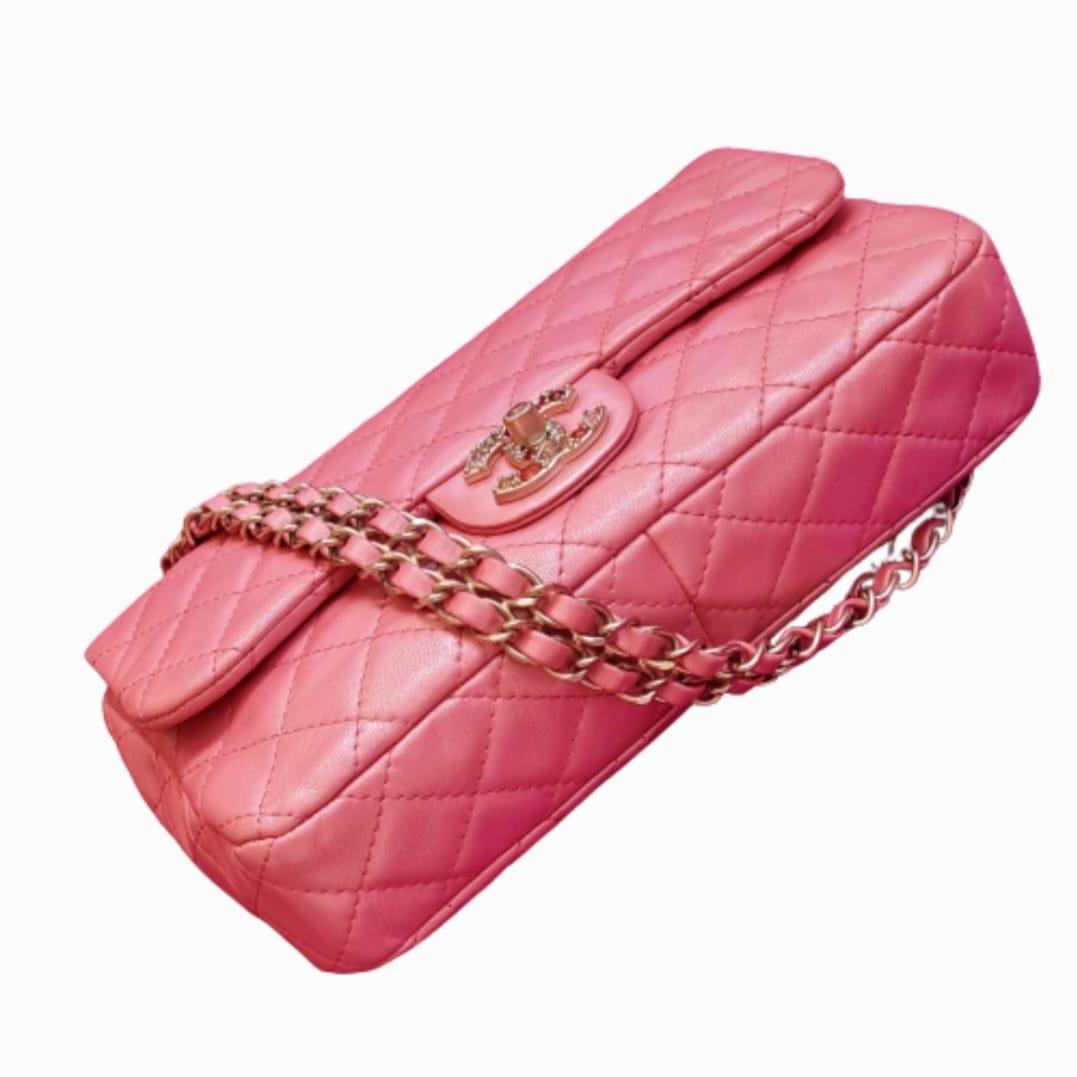 Chanel Pearly Pink Quilted Precious Jewel Medium Flap Bag 3