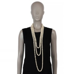 CHANEL pearly white 92P EXTRA LONG IMITATION PEARL Necklace ICONIC