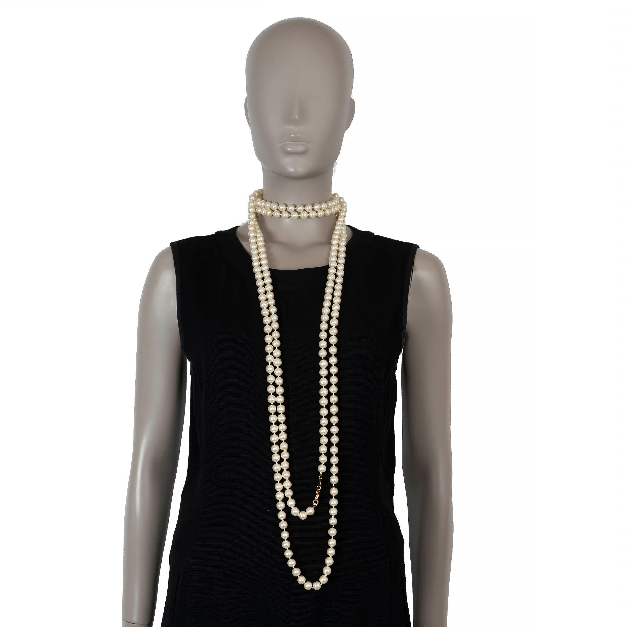 CHANEL pearly white 92P EXTRA LONG IMITATION PEARL Necklace ICONIC en venta 1