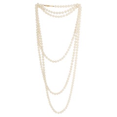 CHANEL pearly white 92P EXTRA LONG IMITATION PEARL Necklace ICONIC