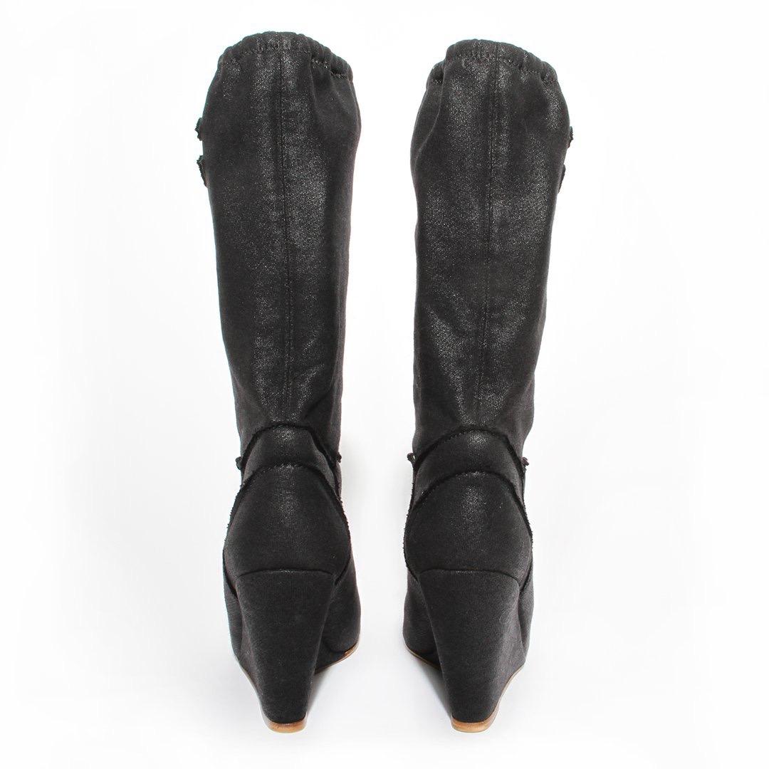 wedge open toe booties