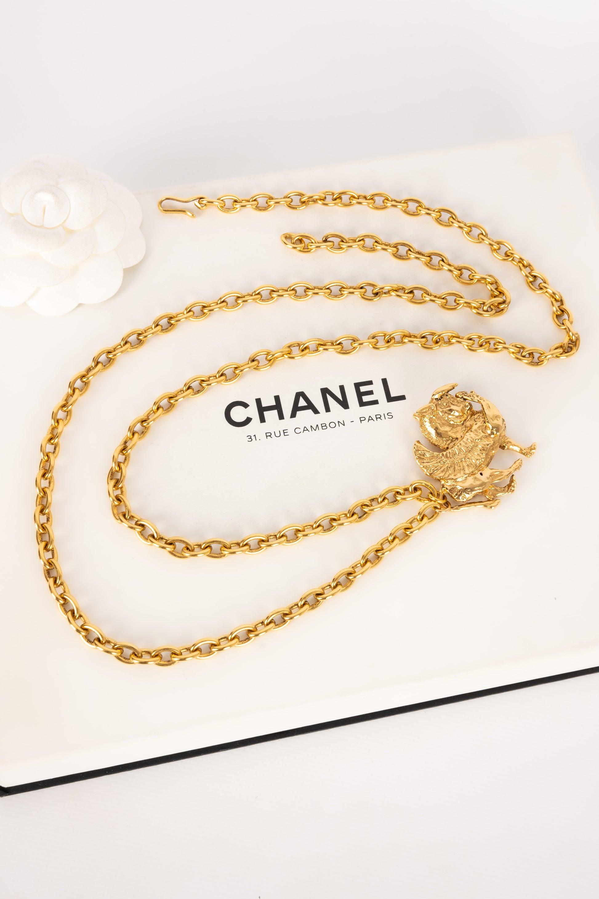 Chanel Pegasus Golden Metal Necklace Haute Couture For Sale 3