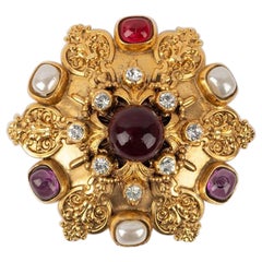 Chanel Pendant Brooch with Rhinestones, 1984