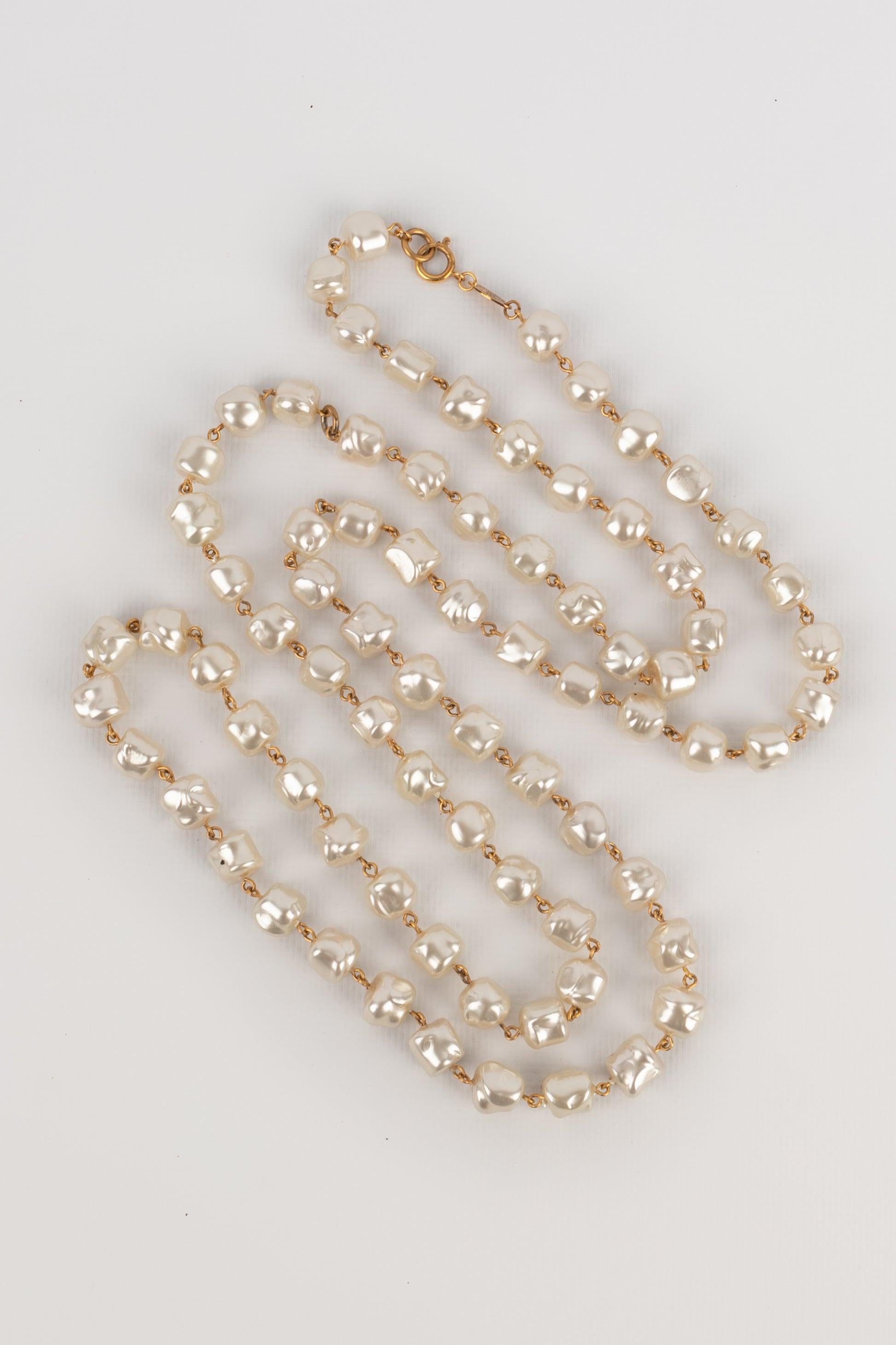 Chanel Pendant Necklace with Baroque Costume Pearl, 1984 For Sale 7