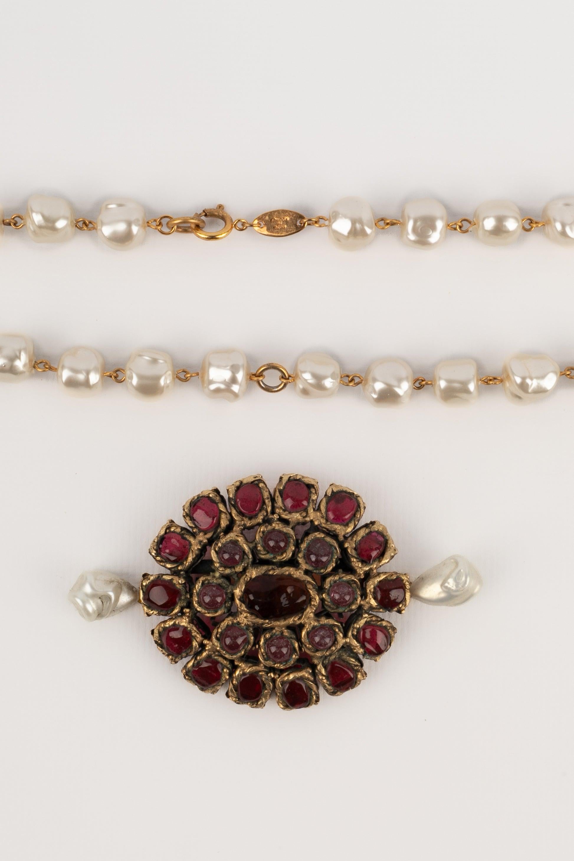 Chanel Pendant Necklace with Baroque Costume Pearl, 1984 For Sale 1