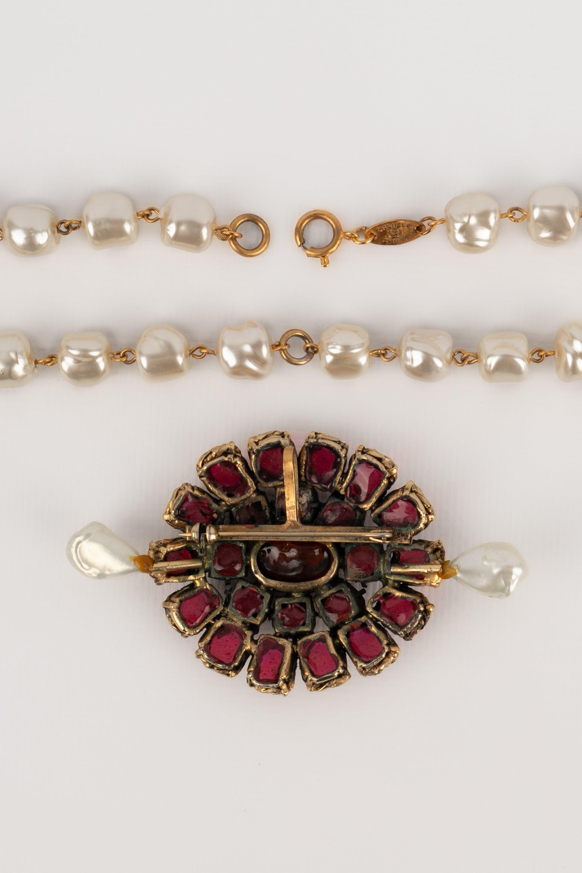 Chanel Pendant Necklace with Baroque Costume Pearl, 1984 For Sale 5