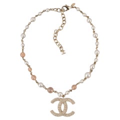 Chanel Pendant Necklace with Costume Pearls, 2020