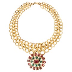 Chanel Pendant Necklace with Golden Metal