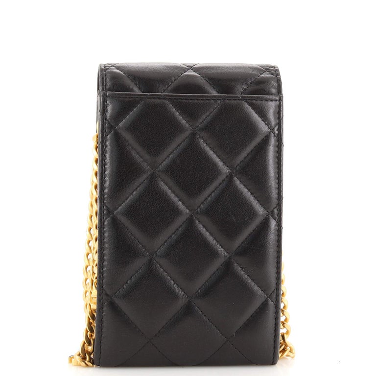 Chanel Pending CC Flap Phone Holder Crossbody Bag Quilted Lambskin For Sale at 1stDibs
