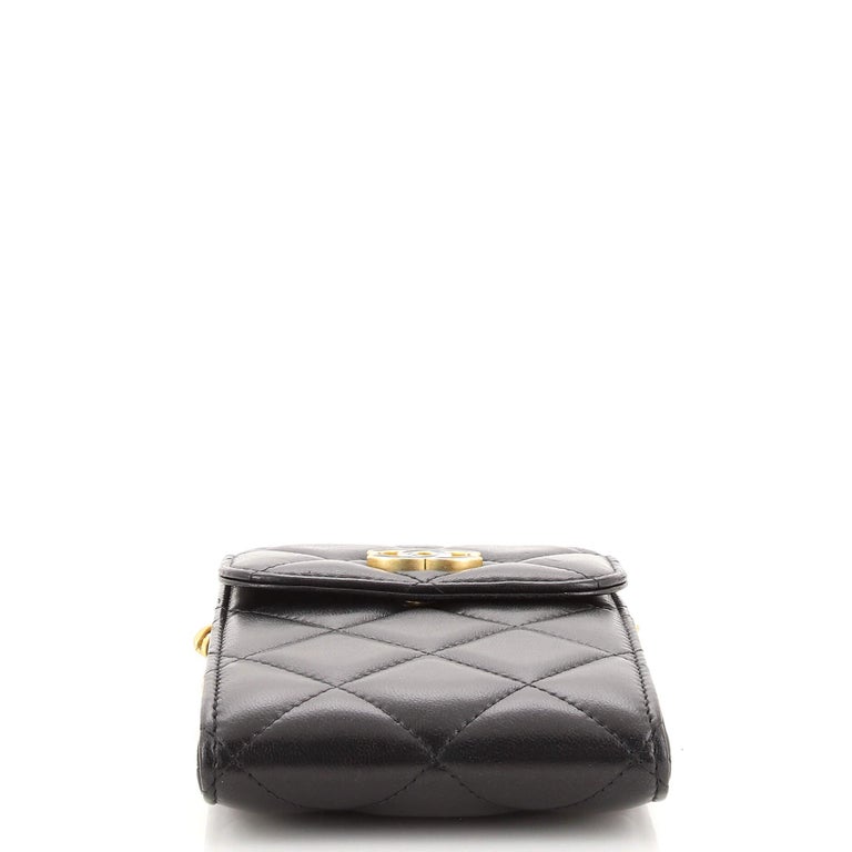 Chanel Pending CC Flap Phone Holder Crossbody Bag Quilted Lambskin For Sale at 1stDibs