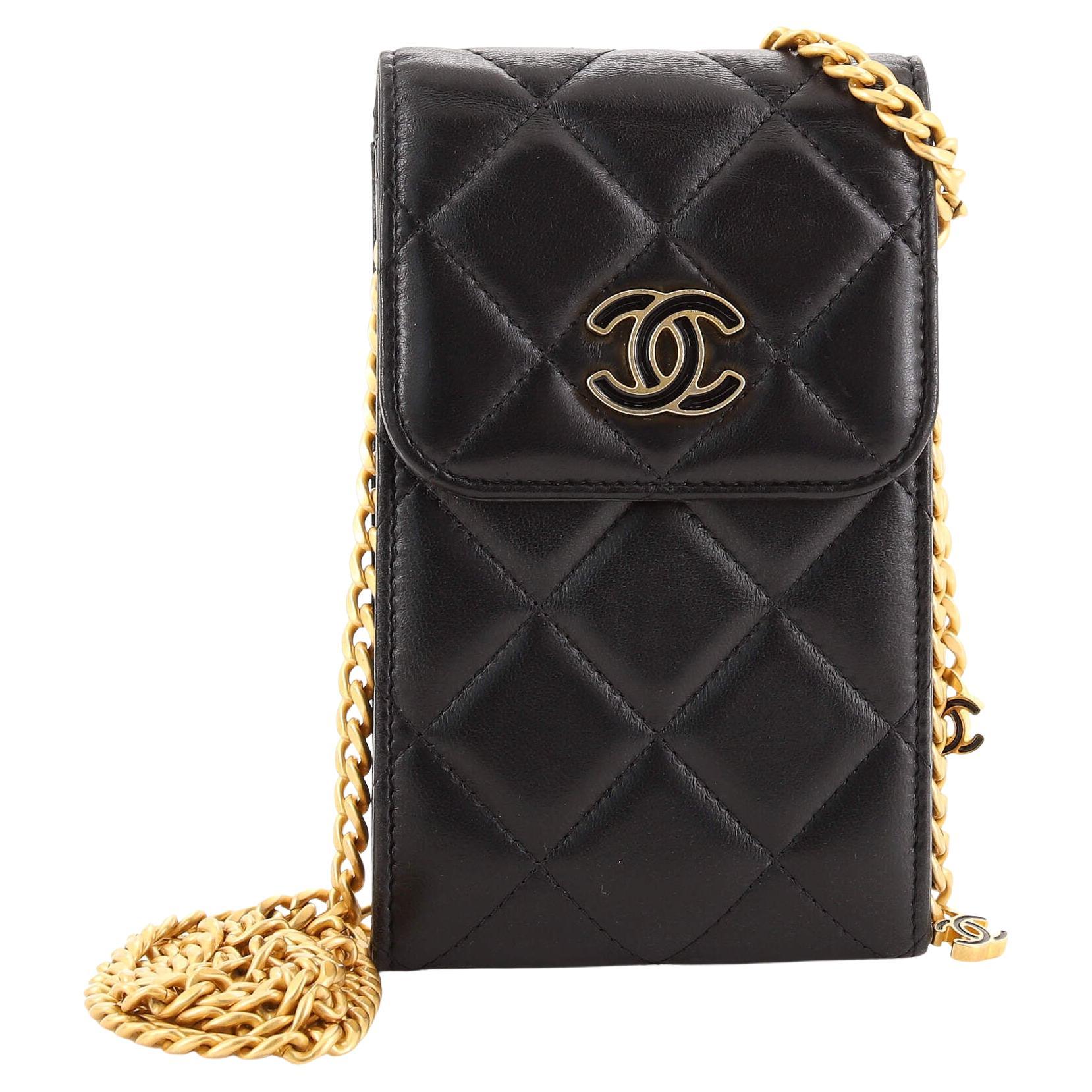 Chanel Pending CC Flap Phone Holder Crossbody Bag Quilted Lambskin