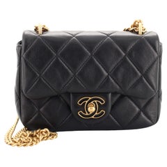 chanel mini square black lambskin Chanel Pending CC Square Flap Bag Quilted Lambskin Mini