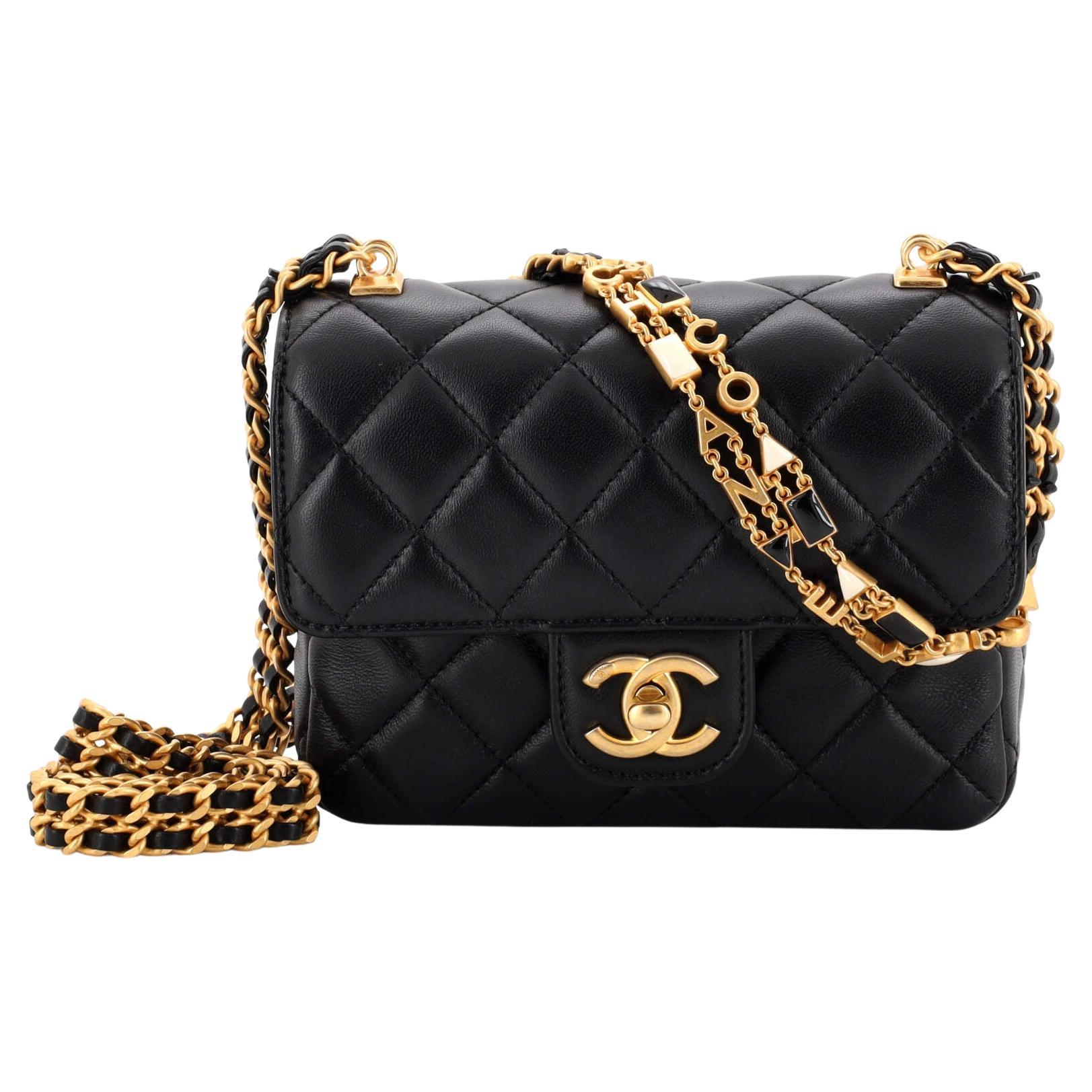 Chanel Pending CC Square Flap Bag Quilted Lambskin Mini at 1stDibs