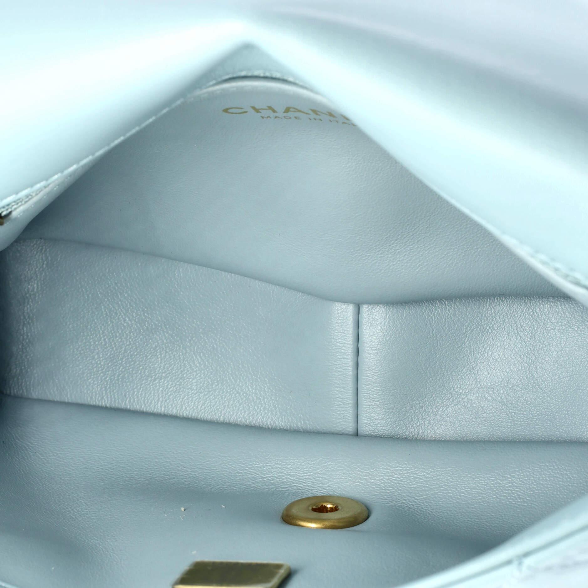 Chanel Pending CC Square Flap Bag Quilted Lambskin Small For Sale 1