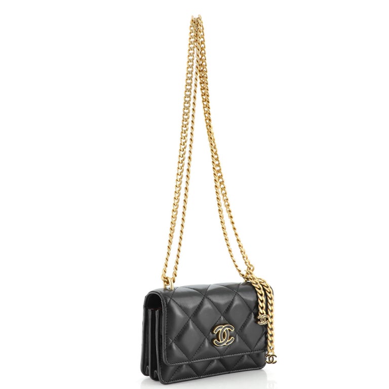 Chanel Pending CC Wallet on Chain Quilted Lambskin Mini at 1stDibs