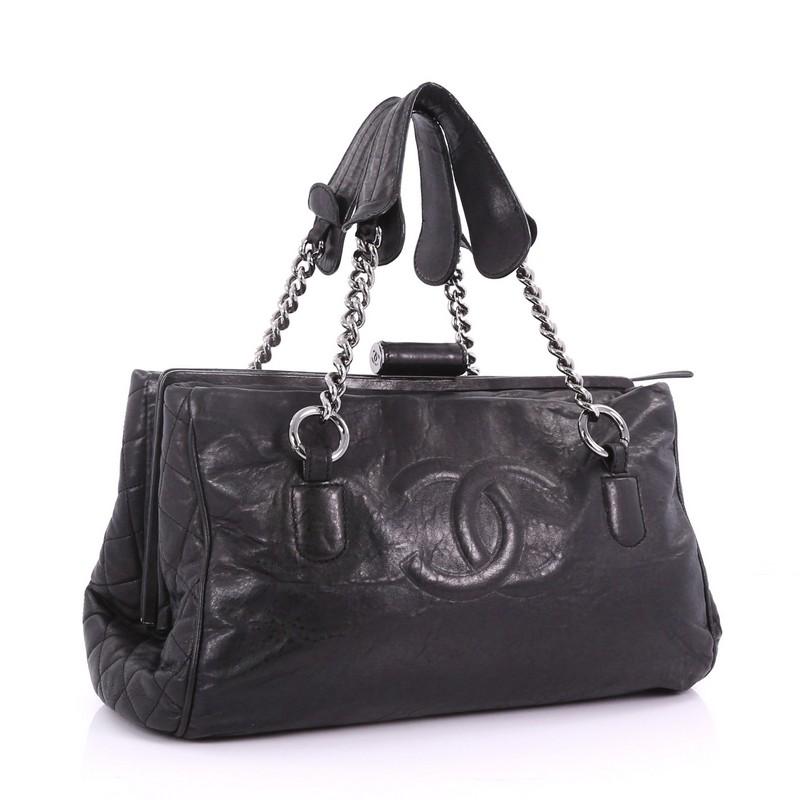 Black Chanel Perfect Day Tote Leather Large