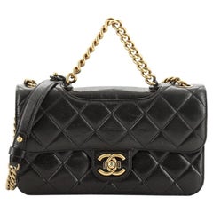 CHANEL Glazed Calfskin Quilted Medium Perfect Edge Flap Black 668123