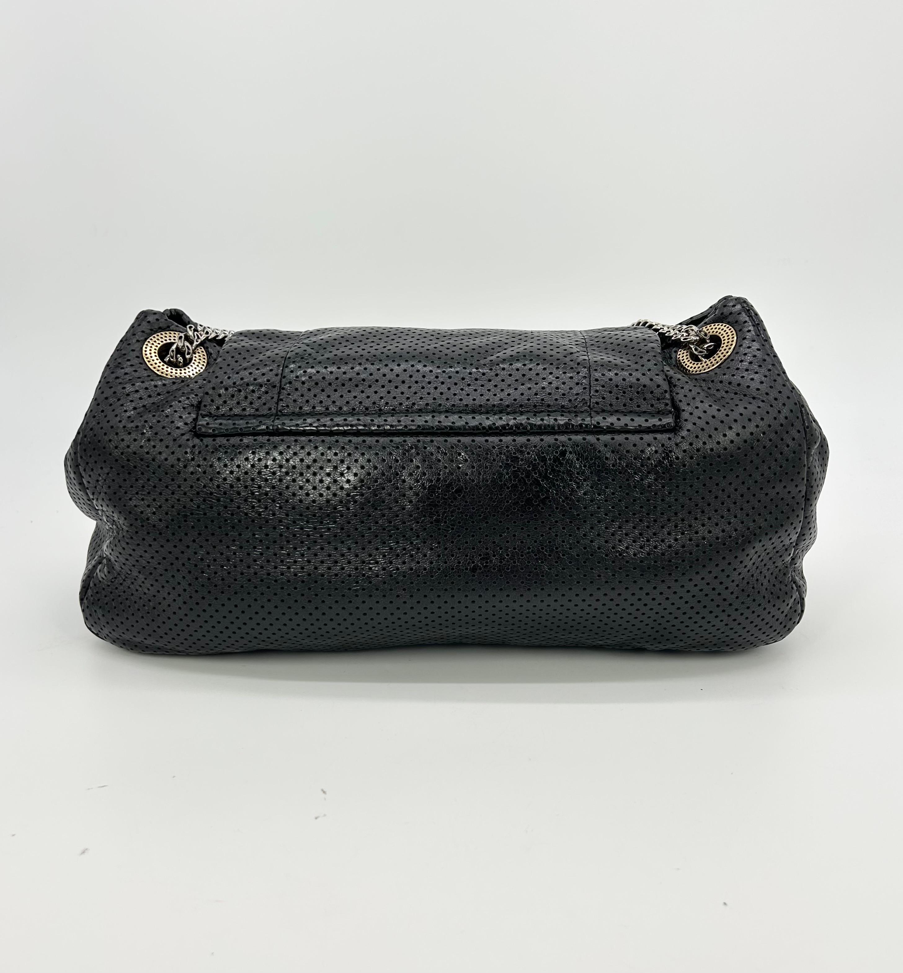 Chanel Perforated Drill Flap Accordion Classic In Good Condition For Sale In Philadelphia, PA