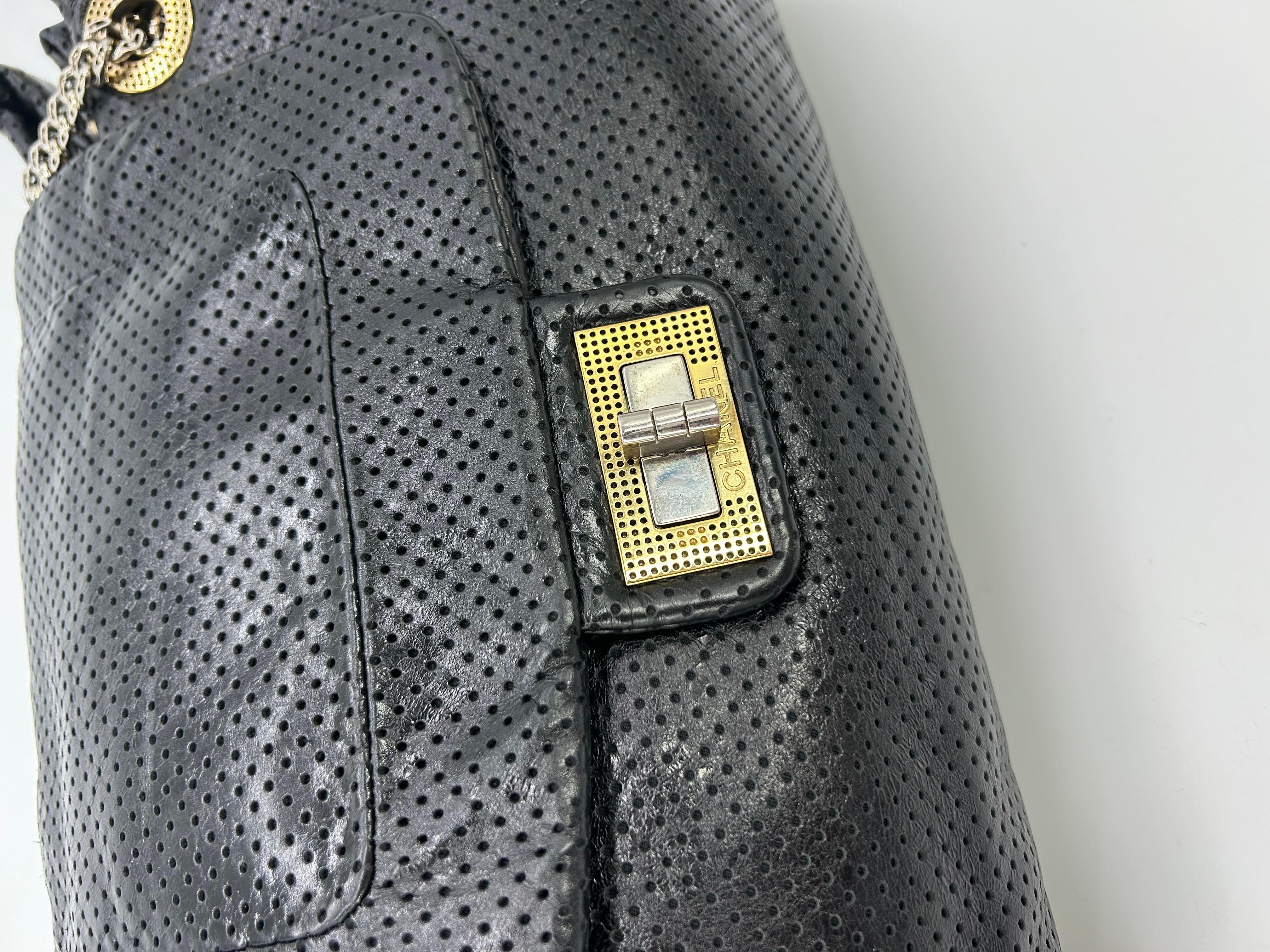 Chanel Perforated Drill Flap Accordion Classic For Sale 2