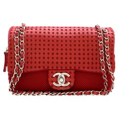 Chanel Perforated Mesh & Leather Classic Drill Flap Bag