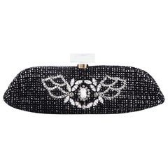 Chanel Perfume Bottle Evening Clutch Rhinestone Embellished Tweed