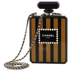 Chanel Perfume Bottle Minaudiere Pearl Embellished Plexiglass