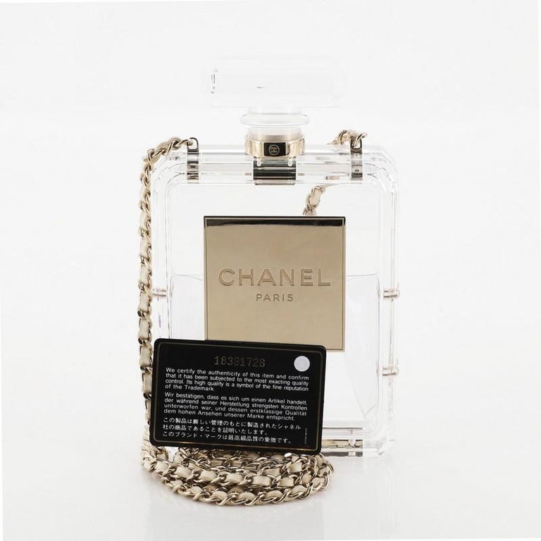 Chanel Perfume Bottle Minaudiere Plexiglass at 1stDibs