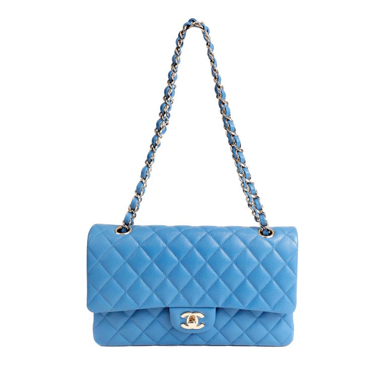 Chanel Periwinkle Caviar Leather Medium Classic Flap Bag