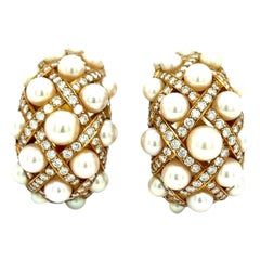 Retro Chanel Perles Matelassé Earrings