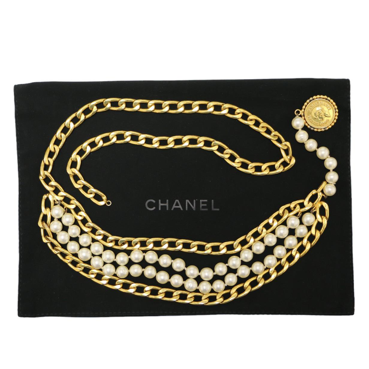 Beige CHANEL Perlescent Pearls Belt