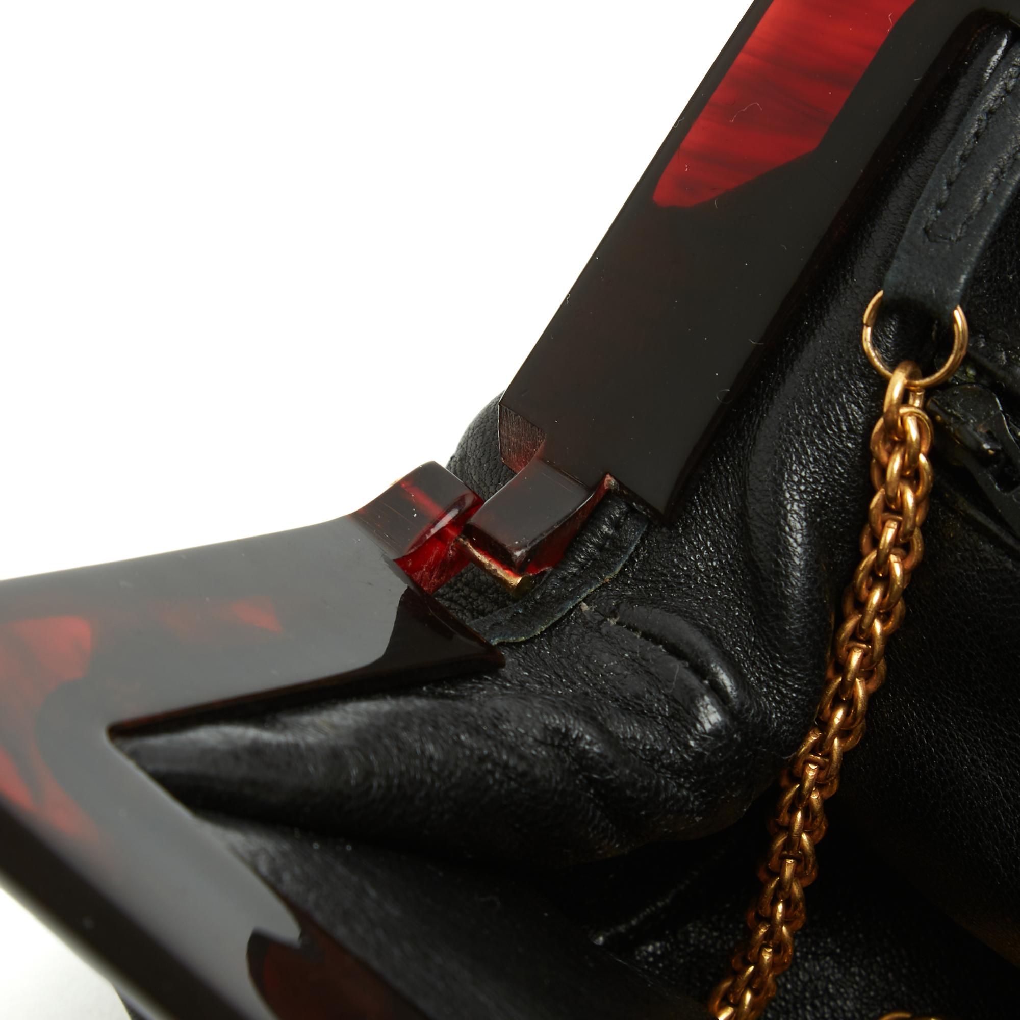 Chanel Petit Sac Pochette CC 1985s Negro Piel CC pequeño Bolso bandolera Embrague 2