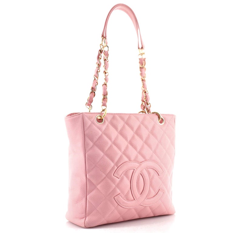 Chanel Petite Shopping Tote Quilted Caviar at 1stDibs