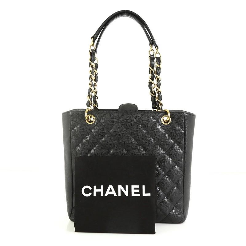 Chanel Petite Shopping Tote Quilted Caviar  1