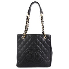 Chanel Petite Shopping Tote Quilted Caviar 