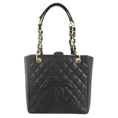 Chanel Petite Shopping Tote Quilted Caviar