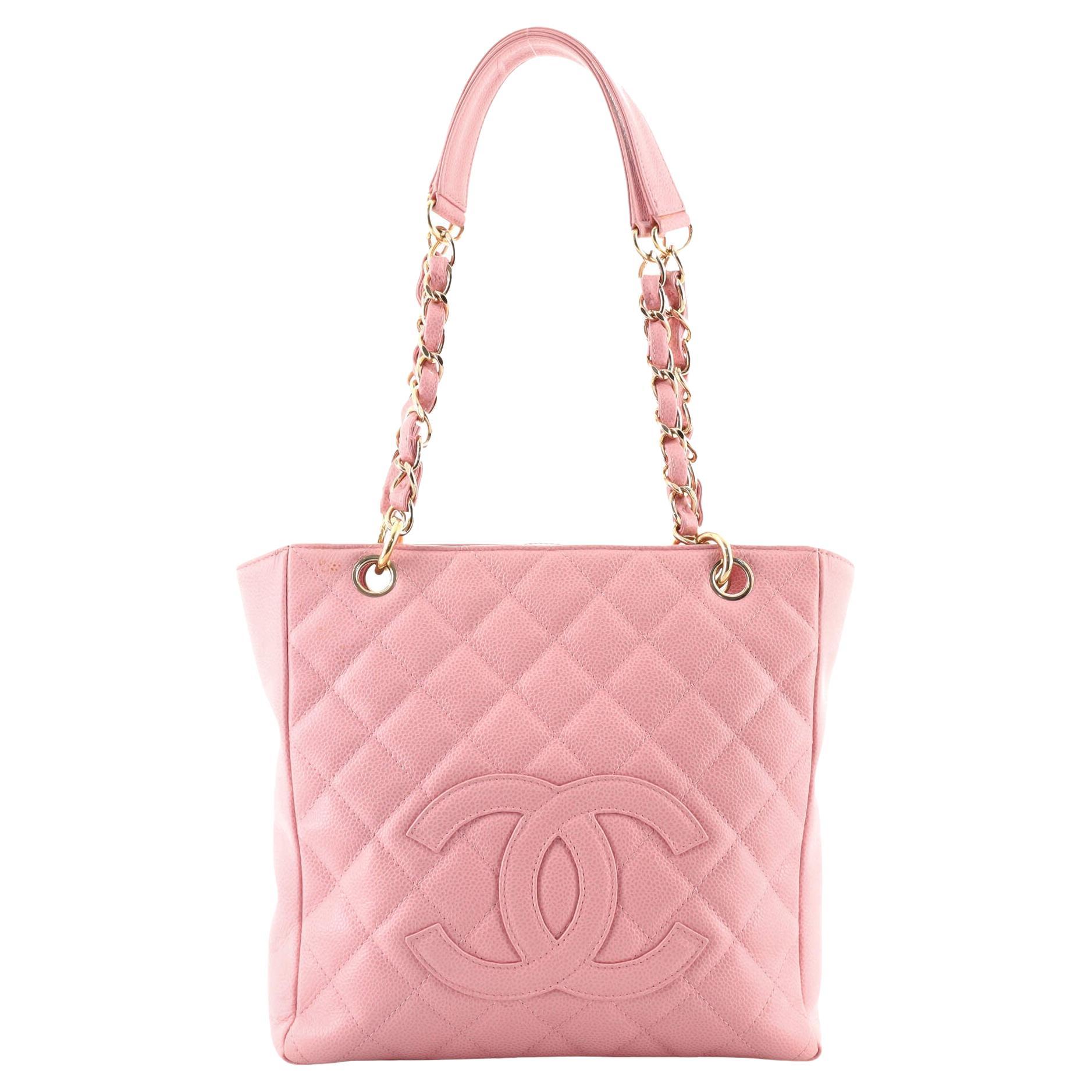 Chanel Petite Shopping Tote Quilted Caviar at 1stDibs