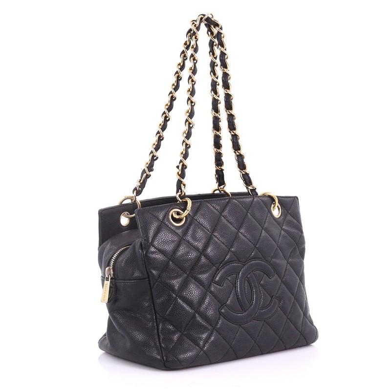 Black Chanel Petite Timeless Tote Quilted Caviar