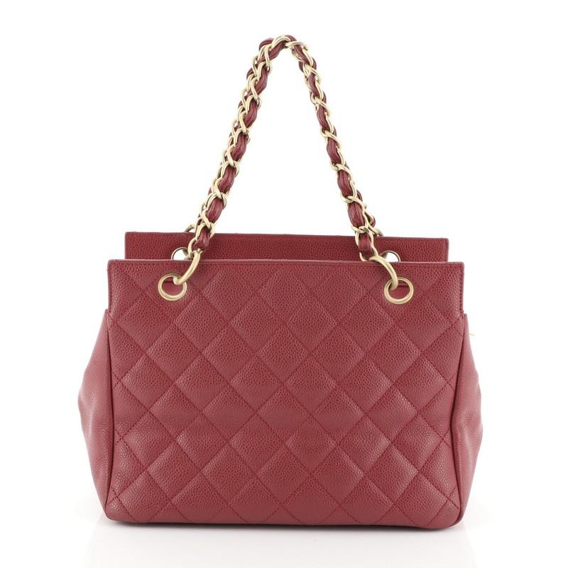 Brown Chanel Petite Timeless Tote Quilted Caviar 